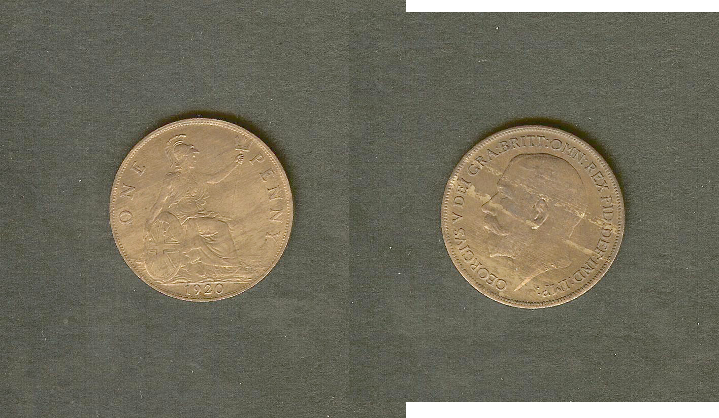 ROYAUME-UNI 1 Penny Georges V 1920 SPL